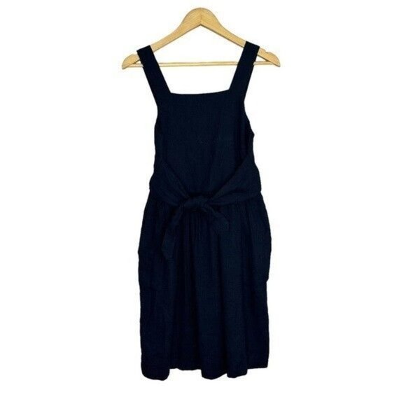 LOFT Outlet Navy Blue Jumper Dress Pockets Sz 2 NEW - Picture 4 of 14